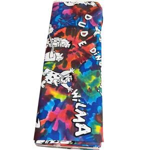 Vintage Hanna-Barbera  1991 rainbow tie-dye Flinstones fabric bolt (5.5 yards!)